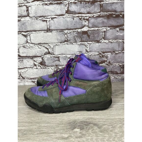 Vtg 90s Hi-Tec Lady Tahoe II Green Suede Purple Mesh Hiking Boots Women Sz 40EU - Picture 1 of 16